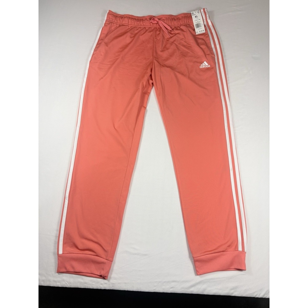 NWT Adidas Slim Fit Tapered Leg Women's XL Multi-Sport Sweat Pants Coral